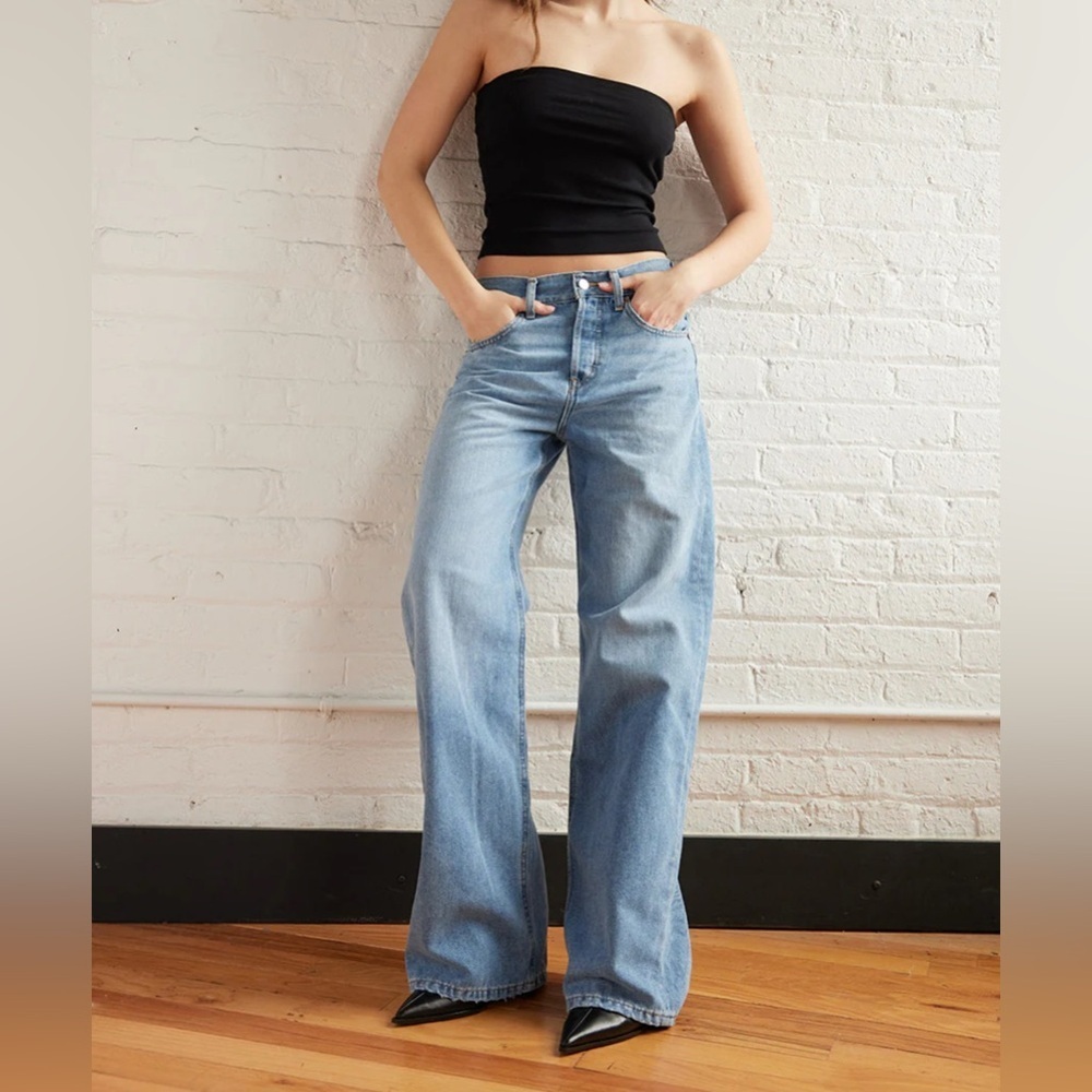 Etica Stanton High Rise Relaxed Wide Leg Jeans - Arctic Size 29 NWT